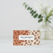 Carte De Visite Technicien en Ongles QR CODE Peau d'Animal Tache d (Debout devant)