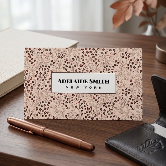 Carte De Visite Technicien en Ongles QR CODE Peau d'Animal Tache d
