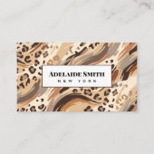 Carte De Visite Technicien en ongles QR CODE Peau d'animal Tache d (Devant)