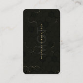 Carte De Visite Technicien informatique moderne Hexagon Black Gold (Devant)