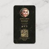 Carte De Visite Technicien informatique moderne Hexagon Black Gold (Dos)