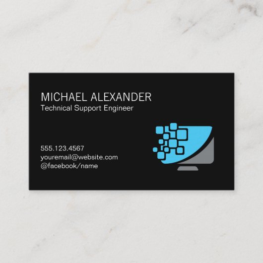 Carte De Visite Technicien informatique | Réparation informatique (Devant)