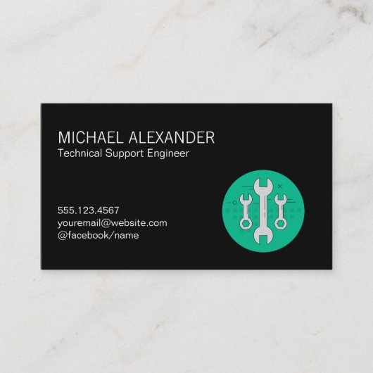 Carte De Visite Technicien informatique | Wrenches (Devant)
