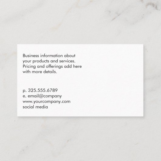 Carte De Visite Technicien | Mains manquées (Dos)