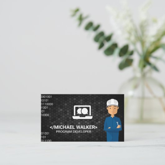 Carte De Visite Technicien | Matériel logiciel (Debout devant)