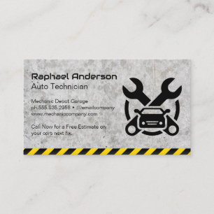 Carte De Visite Technicien Mécanicien   Logo de Wrenches Car Shop