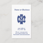 Carte De Visite Technicien Médicale en urgence EMT (Devant)