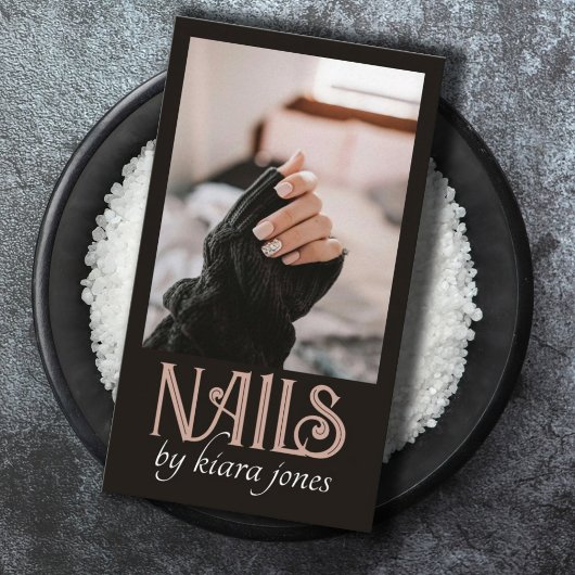 Carte De Visite Technicien moderne de ongle Nail Salon Photo