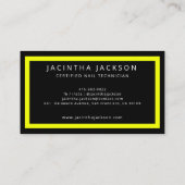 Carte De Visite Technicien moderne Neon Jaune Noir Rétro (Dos)