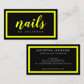 Carte De Visite Technicien moderne Neon Jaune Noir Rétro (Devant / Derrière)