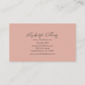 Carte De Visite Technicien moderne Rose Gold & Black Nail (Dos)