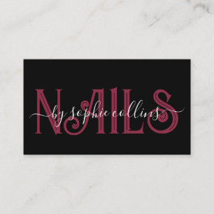 Carte De Visite Technicien Nail Art Terracotta Sur Noir