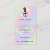 Carte De Visite Technicien Nail Beauté Salon Pastel Holographique  (Dos)