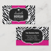 Carte De Visite Technicien Nail - Belle impression Zebra (Devant / Derrière)