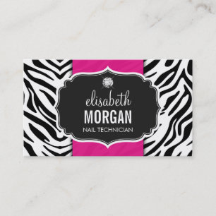 Carte De Visite Technicien Nail - Belle impression Zebra