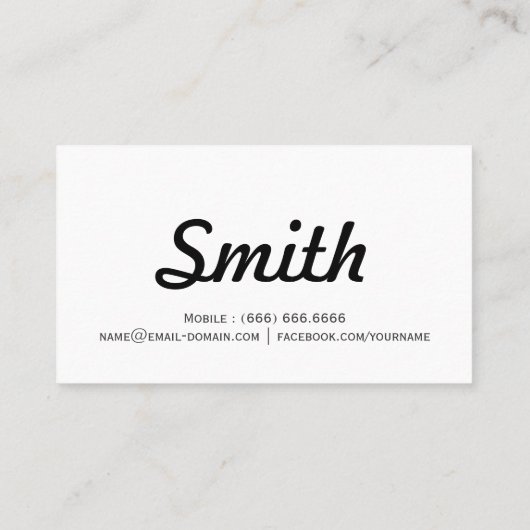 Carte De Visite Technicien Nail - Concise Simple Minimale (Dos)