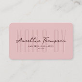 Carte De Visite Technicien Nail Moderne Manicuriste Élégant rose (Devant)