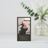 Carte De Visite Technicien Nail Moderne Photo Black Gold (Debout devant)
