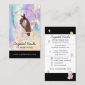 Carte De Visite Technicien Nail Salon Artiste Crystal Holographiqu (Devant / Derrière)