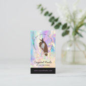 Carte De Visite Technicien Nail Salon Artiste Crystal Holographiqu (Debout devant)