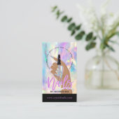 Carte De Visite Technicien Nail Salon Artiste Holographique (Debout devant)