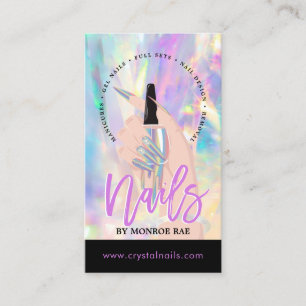 Carte De Visite Technicien Nail Salon Artiste Holographique Busi