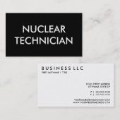 Carte De Visite technicien nucléaire (Devant / Derrière)