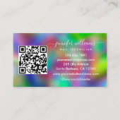 Carte De Visite Technicien ongle Holographique QR (Dos)