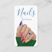 Carte De Visite Technicien Ongles Chic Code QR Élégant (Devant)