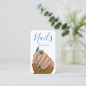 Carte De Visite Technicien Ongles Chic Code QR Technicien de Manuc (Debout devant)
