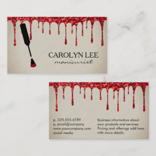 Carte De Visite Technicien Parties scintillant rouge