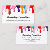 Carte De Visite Technicien professionnel de l'ongle Pilotes roses (Devant / Derrière)