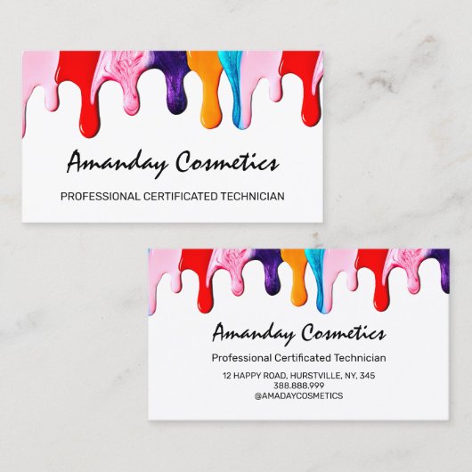 Carte De Visite Technicien professionnel de l'ongle Pilotes roses (Devant / Derrière)