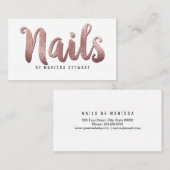 Carte De Visite Technicien rose moderne chic de clou de traçage (Devant / Derrière)