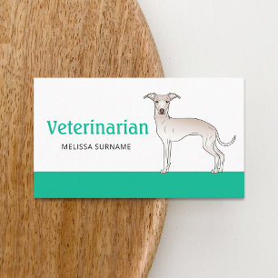 Carte De Visite Technicien Vétérinaire Italien Crème Grêle Chien