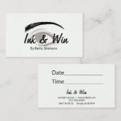 Carte De Visite Technicienne de beauté des cils et sourcils Salon  (Devant / Derrière)