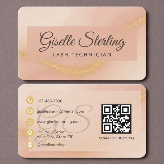 Carte de visite Technicienne de Cils Beige Neutre