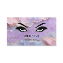 Technicienne de Cils en Marbre Pastel Luxueux