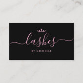 Carte De Visite Technicienne de cils Studio Lash Noir Rose Esthéti (Devant)