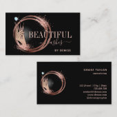 Carte De Visite technicienne de foudre moderne femme brille main (Devant / Derrière)