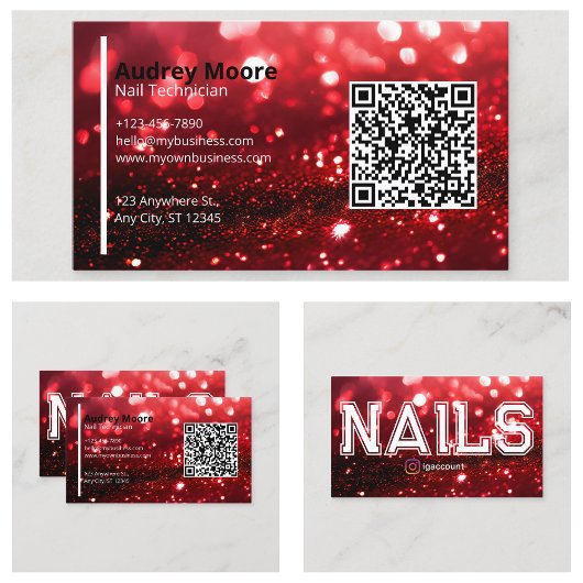 Carte De Visite Technicienne de manucure professionnelle Code QR