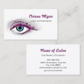 Carte De Visite Technicienne d'extension de cils Purple Lash (Devant / Derrière)