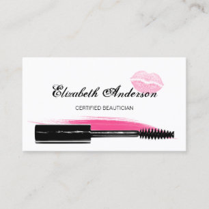 Carte De Visite Technicienne en beauté certifiée Mascara Lèvres