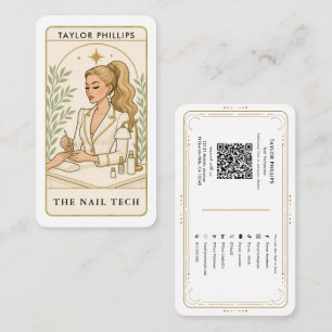 Carte De Visite Technicienne en Ongles Blonde Ondulée Réseaux Soci