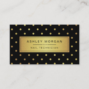 Carte De Visite Technicienne en pose de faux ongles - Points noirs