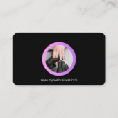 Carte De Visite Technicienne en pose d'ongles Rose & Noir (Dos)