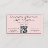 Carte de visite Technicienne Ongles Code QR 3 Phot (Dos)