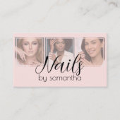 Carte de visite Technicienne Ongles Code QR 3 Phot (Devant)