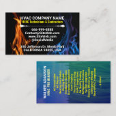 Carte De Visite Techniciens et entrepreneurs HVAC | Professionnel (Devant / Derrière)