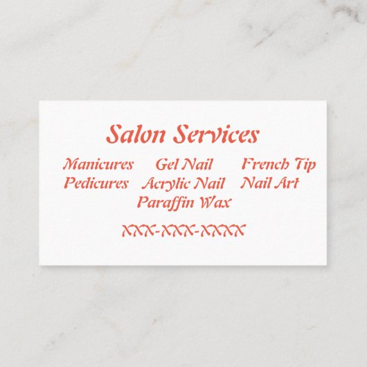 Carte de visite technique (Dos)